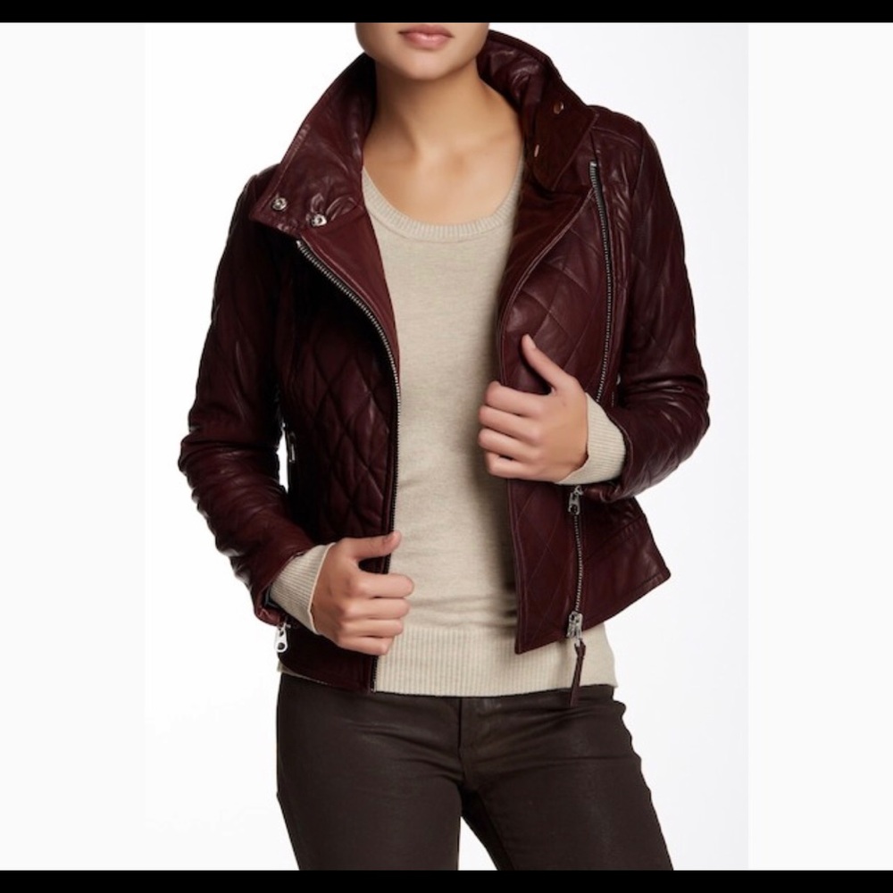 MACKAGE Bordeaux Federico Quilted Motorcycle Jacket